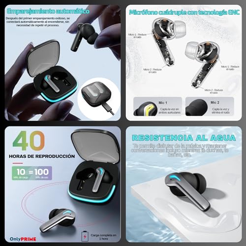 Thumbnail 7 de OnlyPRIME Auriculares Inalámbricos Bluetooth 5.3 con ANC ENC y 40 h de autonomía