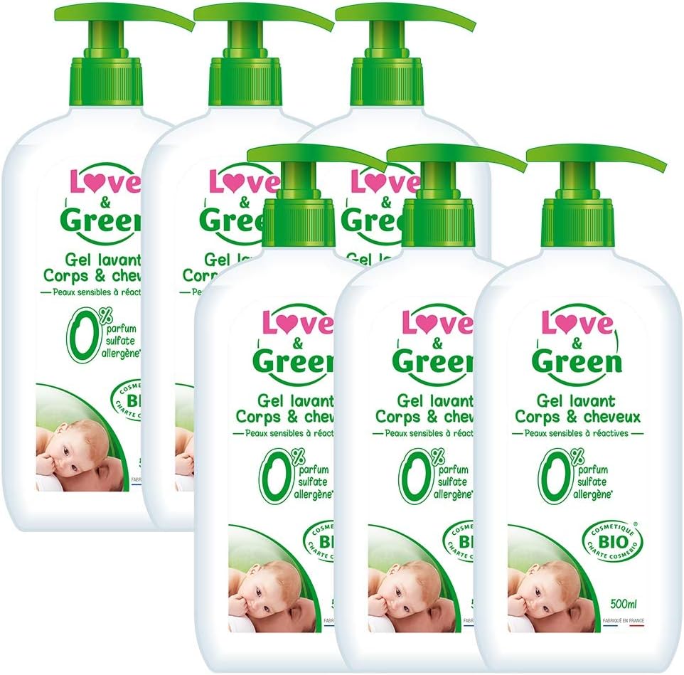 Thumbnail 5 de Love & Green Gel lavant bio 0% corps et cheveux sans parfum 500 ml – Fabriqué en France