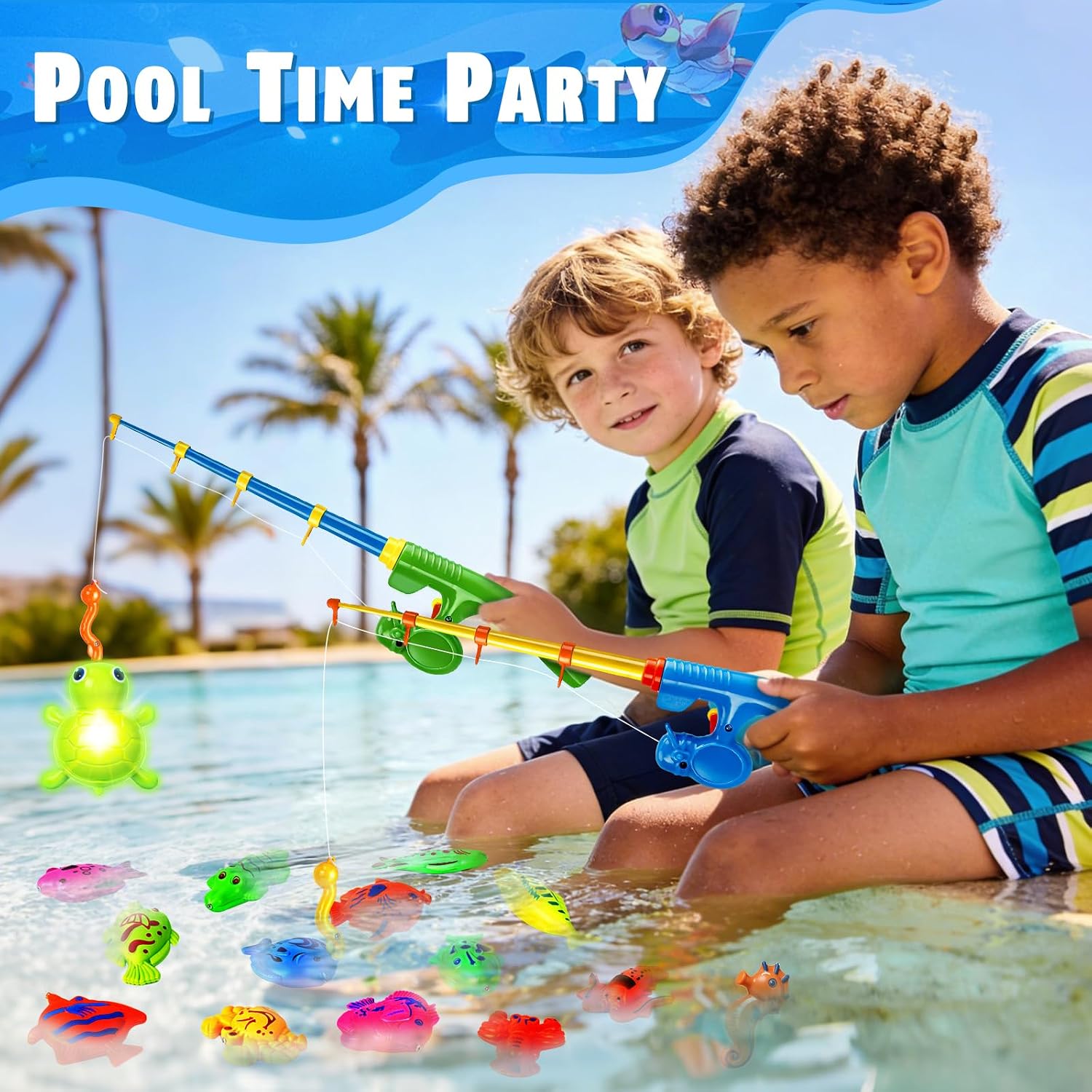 Detalle de Light Up Magnetic Fishing Toy Set 2026 Upgrade – 44 Pieces