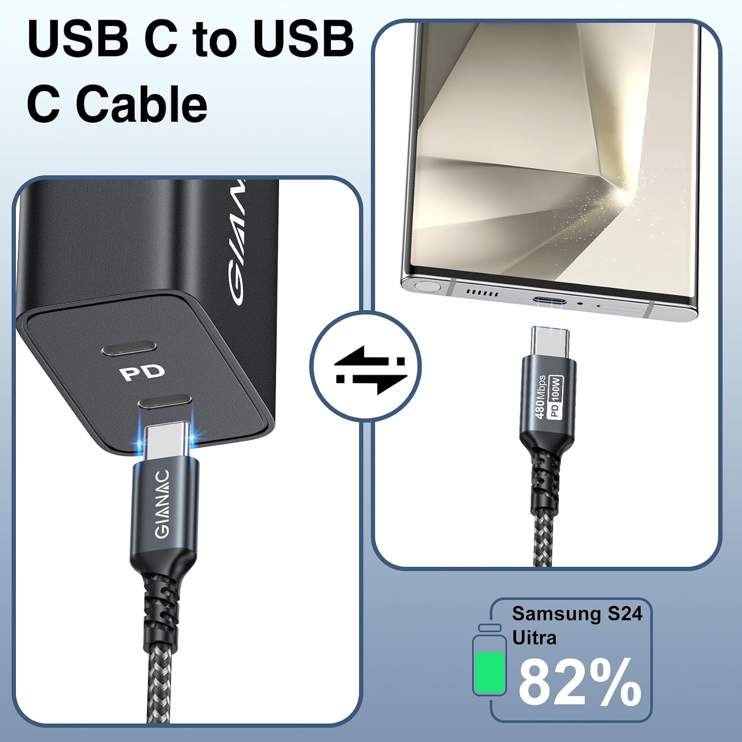Thumbnail 4 de Cable USB C a USB C 100W 2M 2 unidades