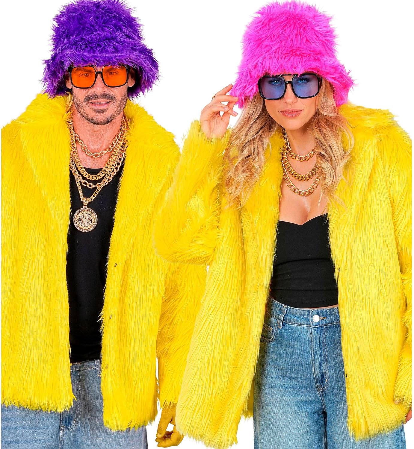 Thumbnail 2 de W WIDMANN MILANO Party Fashion – Gelbe Kunstfell-Jacke für Damen und Herren