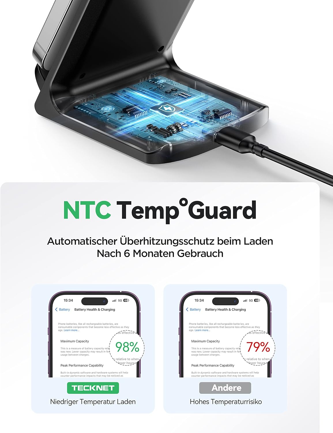 Thumbnail 4 de TECKNET Wireless Charger Stand 15W Qi