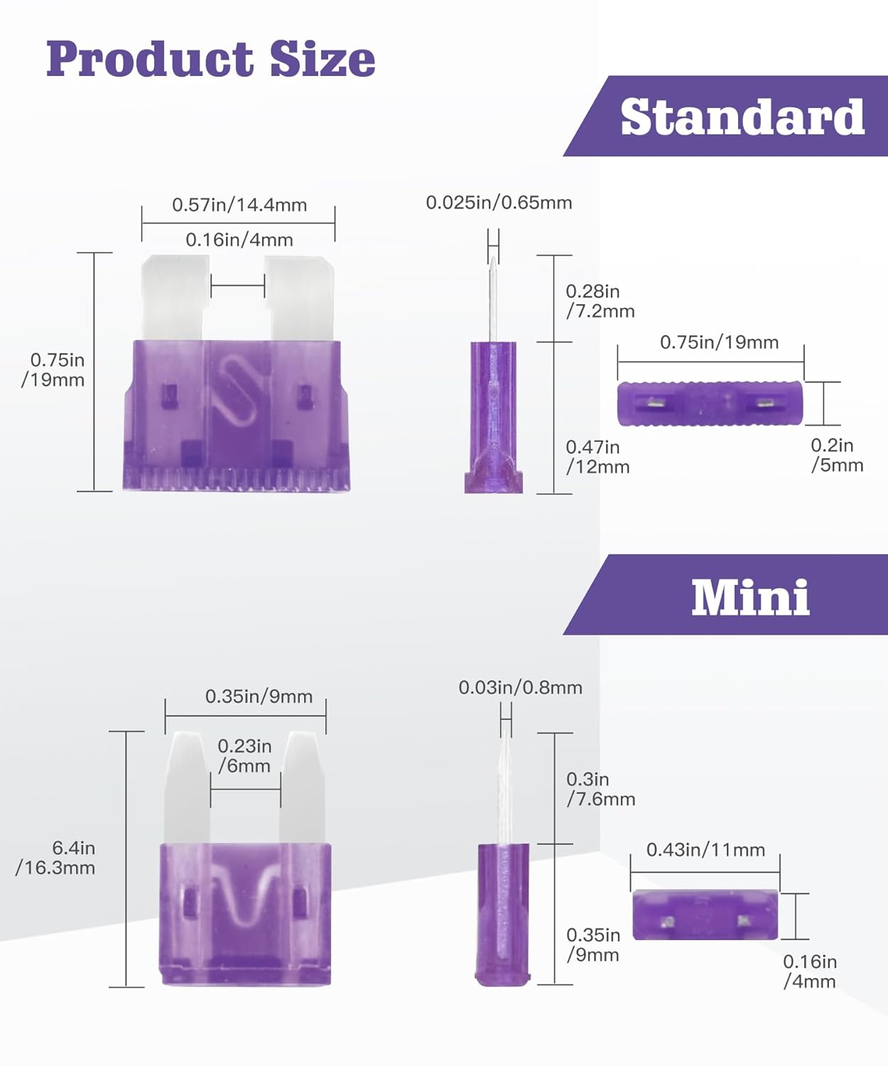Thumbnail 2 de 165 Pcs Car Fuses Kit – Mini & Standard Blade Fuses (2A–40A) with Storage Case & Fuse Puller
