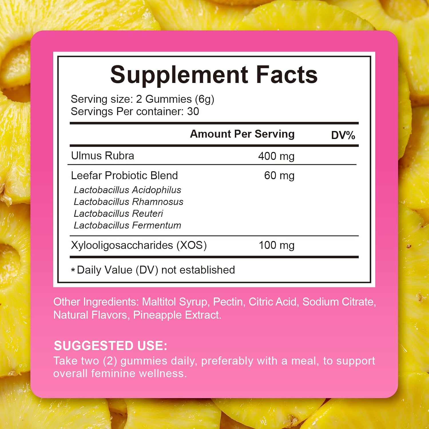 Thumbnail 1 de Probiotiques Gummies Flore Intime & Intestinale – 60 gélules Saveur ananas, vegan et sans gluten