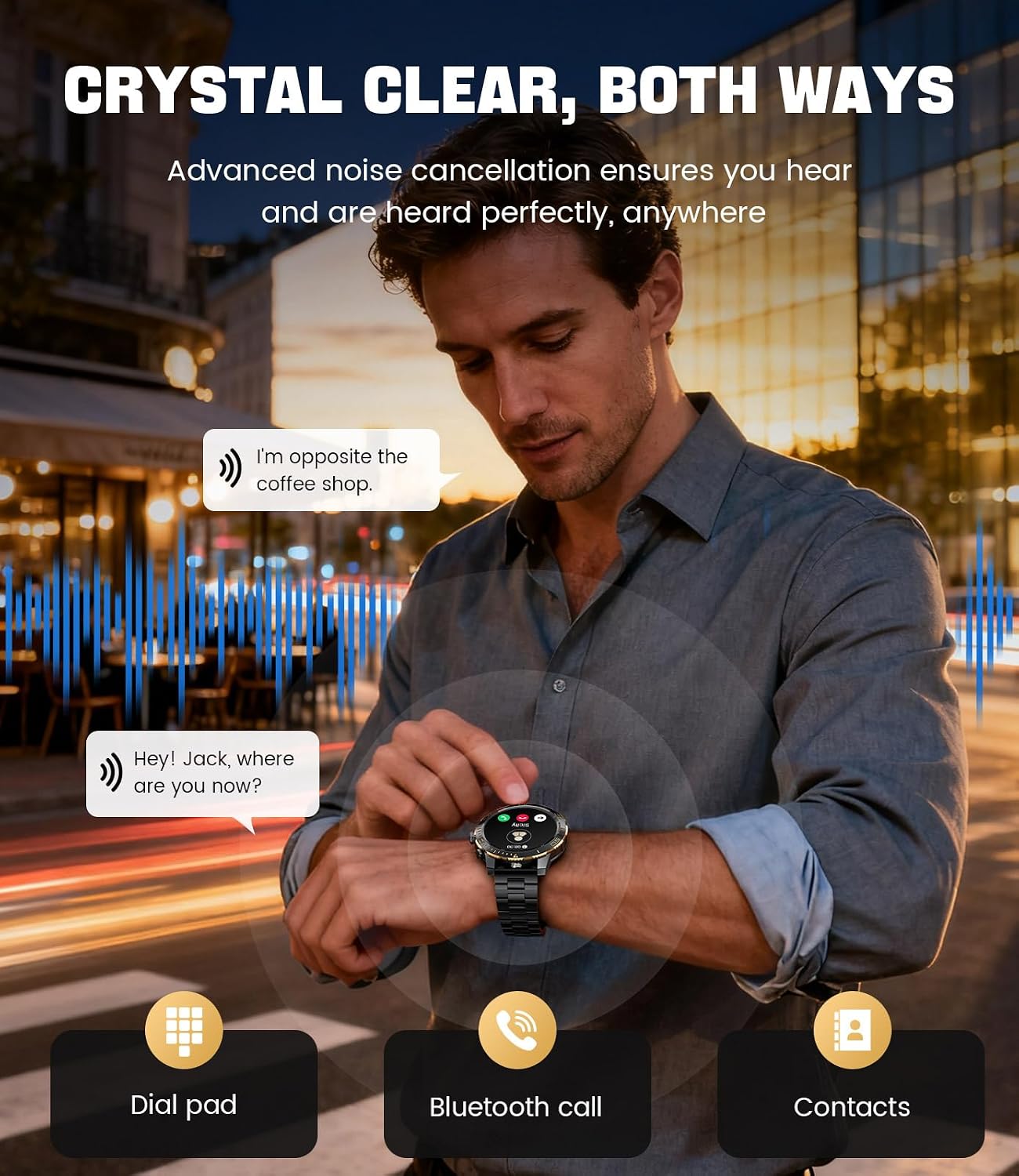 Thumbnail 4 de LIGE Smart Watch for Men with LED Flashlight