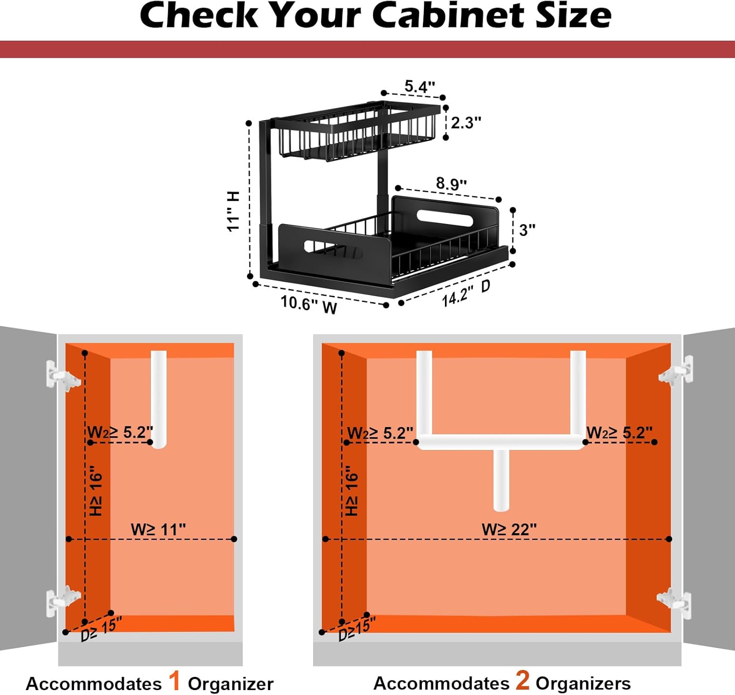 Thumbnail 1 de REALINN Under Sink Organizer 2-Pack
