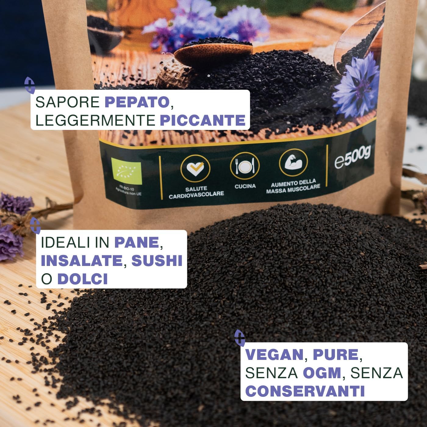 Thumbnail 2 de Semi di Cumino Nero Intero BIO 500g (Nigella sativa) – crudi e senza additivi