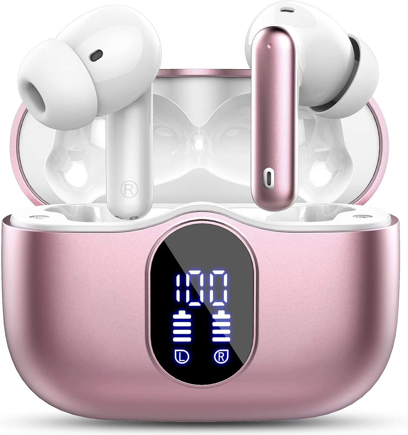 Detalle de Btootos Wireless Earbuds with Bluetooth 5.4, IP7 Waterproof, 36H Playtime, ENC Noise Cancelling Mic