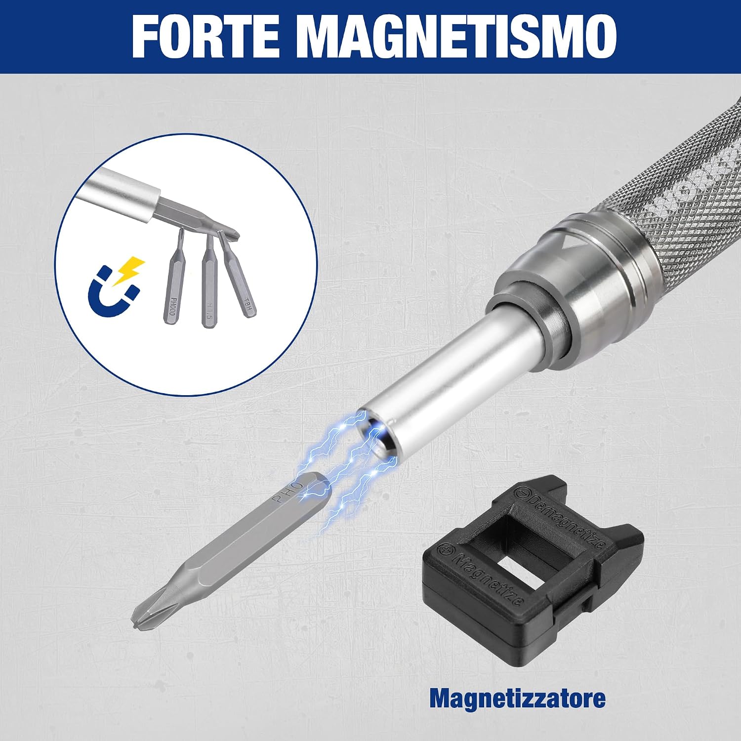 Detalle de WORKPRO Set di cacciaviti di precisione da 26 pezzi con punte magnetiche e magnetizzatore