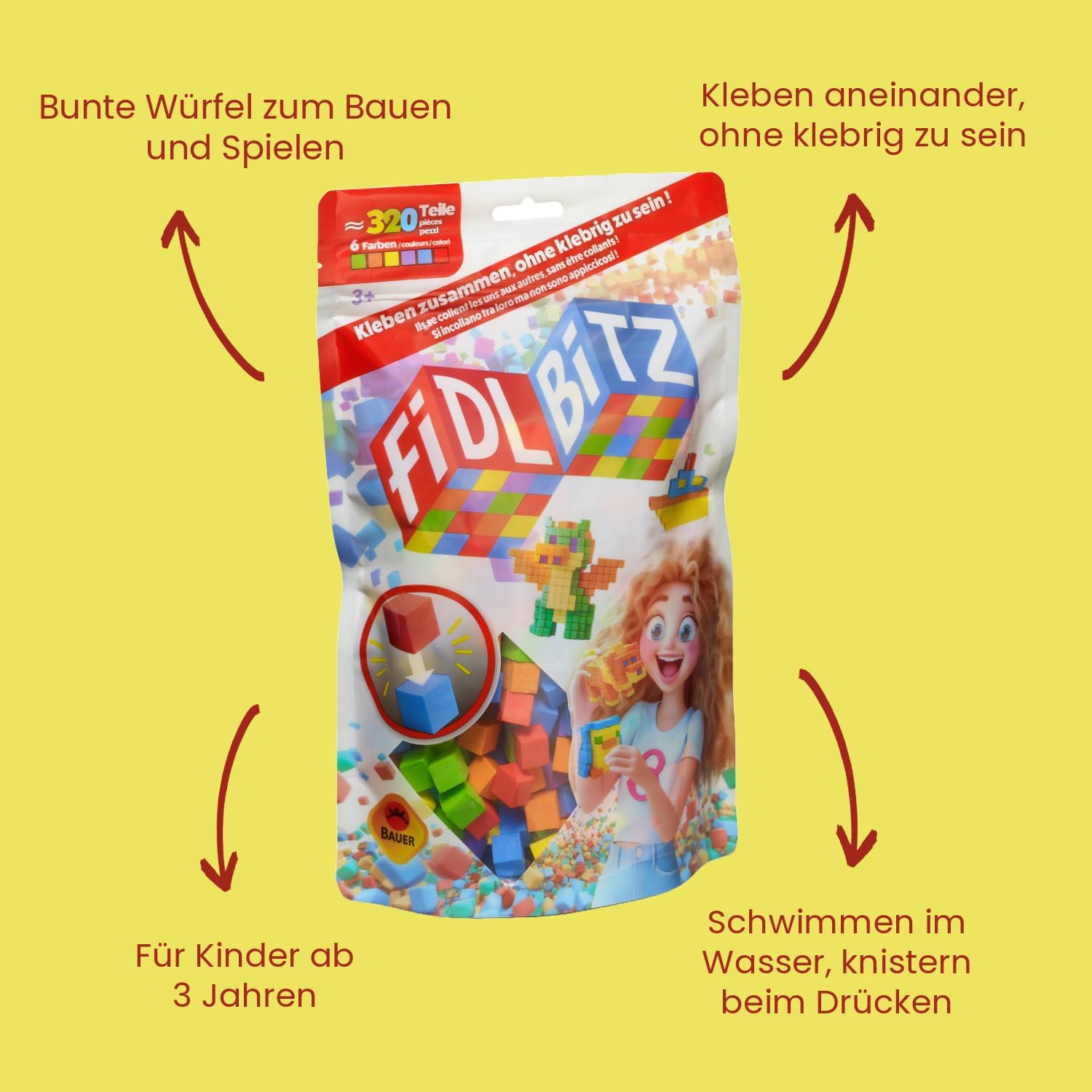 Thumbnail 4 de FIDL BITZ Bag of Bitz 320 Würfel Konstruktionsspielzeug