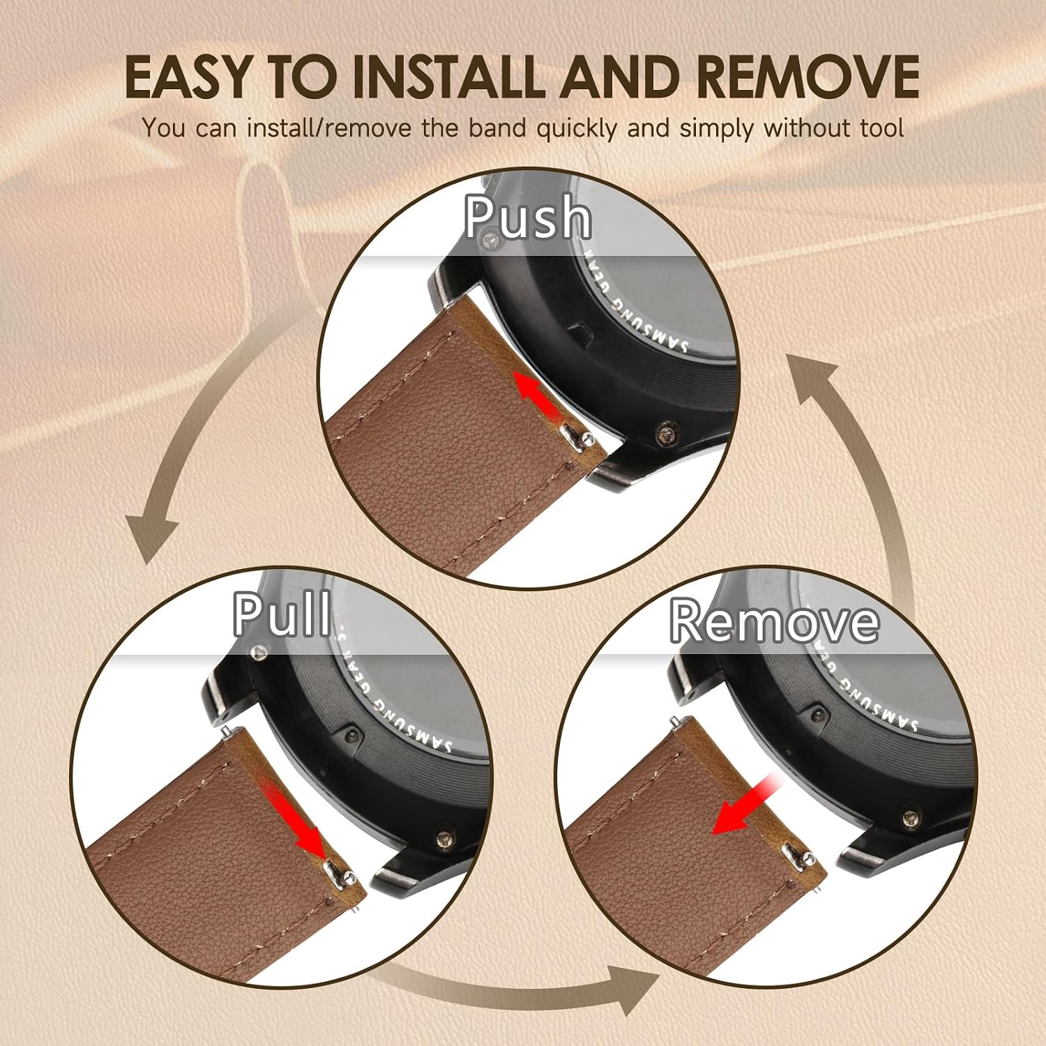 Thumbnail 5 de Tuocal 22mm Genuine Leather Strap for Galaxy Watch 3