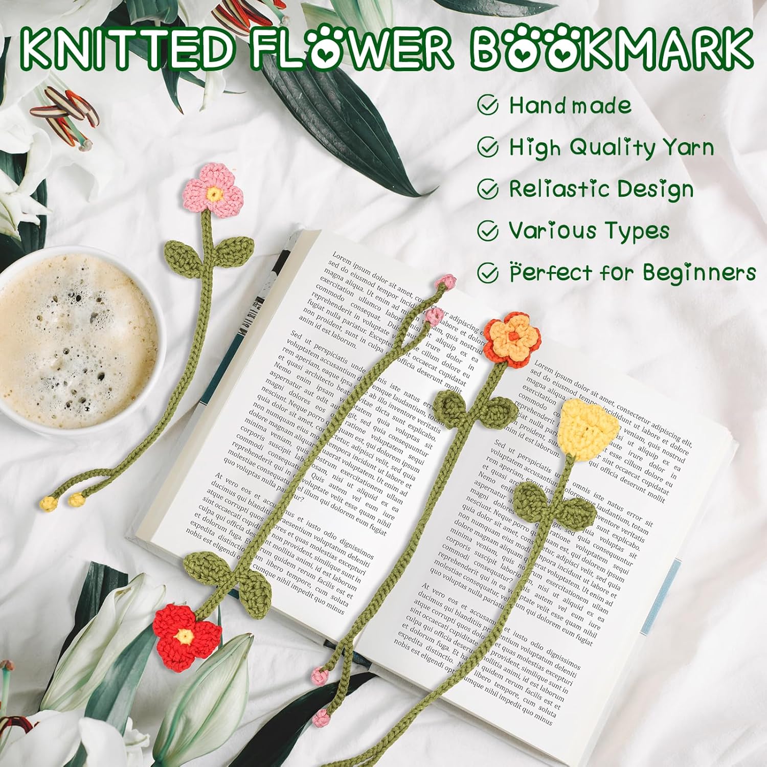 Thumbnail 5 de WaldyWop Crochet Kits for Beginners (Adults & Kids) – Flower Bookmark DIY Set with Video Tutorials