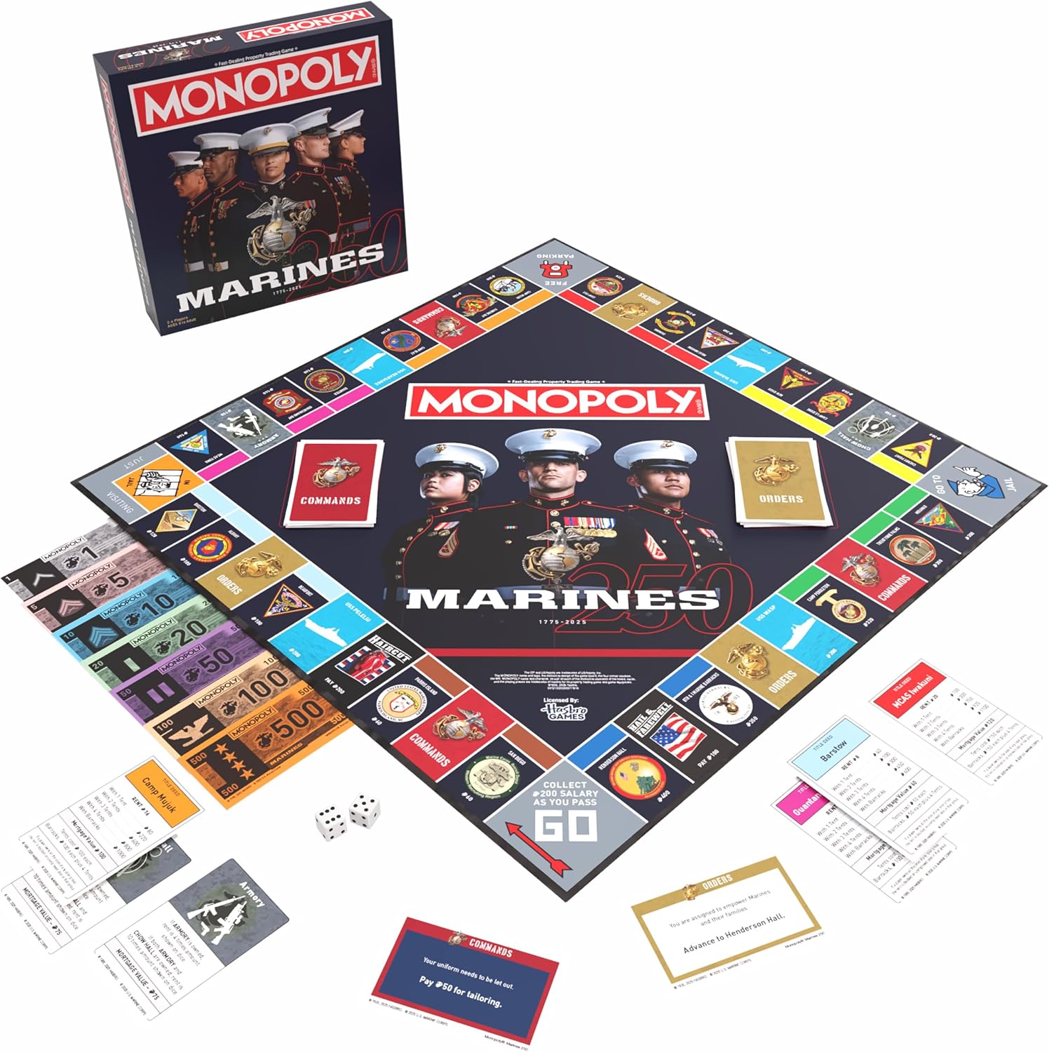 Detalle de Monopoly board game Marines 250th Anniversary Edition