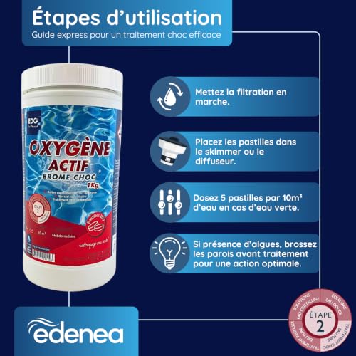 Thumbnail 11 de EDG by AQUALUX International – Oxygène Actif sans Chlore & Brome Choc Spa/Piscine, Pastilles 20g (1kg) – Activateur de Brome