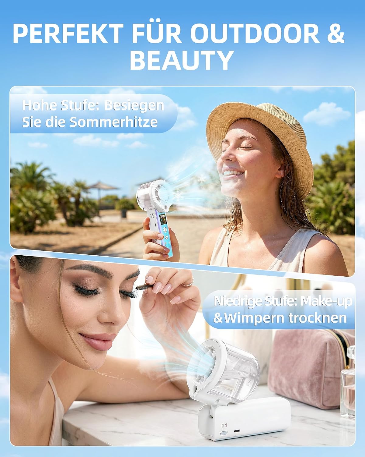 Detalle de Carehabi Handventilator mit Wasserkühlung – kompakt, leise und vielseitig