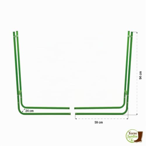 Detalle de Ribiland 2579 Range bûches modulable en métal Vert – avec tubes à emboîter, hauteur 0,90 mètre et longueur réglable