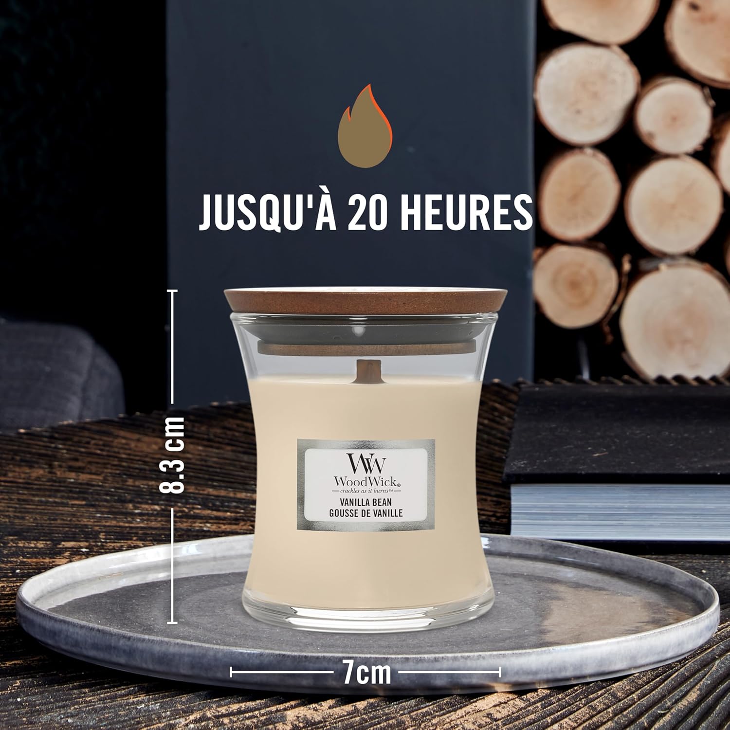 Thumbnail 2 de WoodWick bougie parfumée moyenne avec mèche en bois crépitante – Gousse de vanille