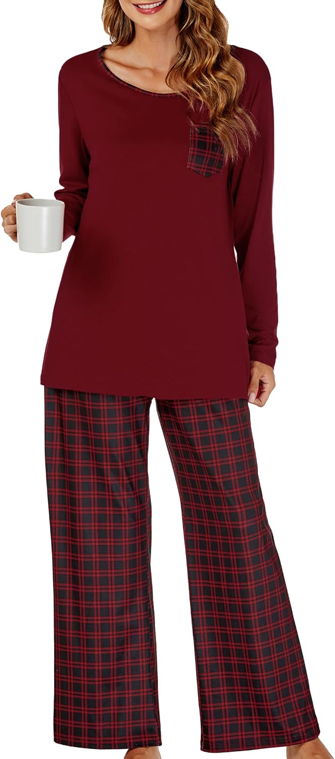 Thumbnail 5 de JCQIGOA Damen-Schlafanzug Langarm (2-teilig) – bequemes Loungewear-Set für Winternächte