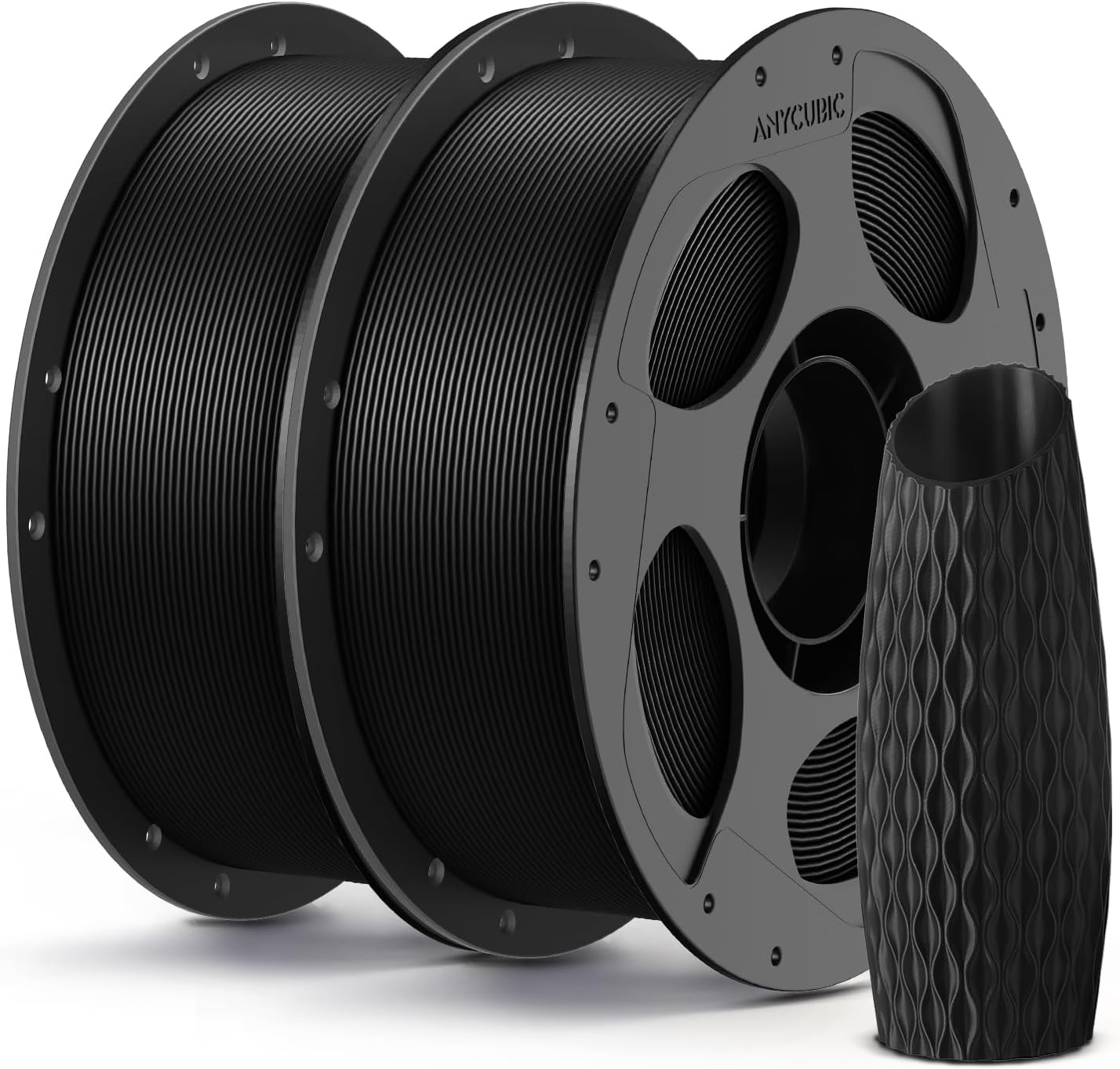 Detalle de Anycubic PLA Filament 1.75mm Bundle (±0.02mm accuracy) — 1KG spool + 2KG black/black