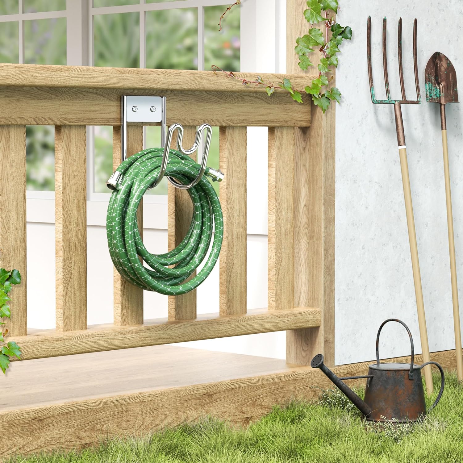 Thumbnail 5 de Stainless Steel Garden Hose Reel - Wall Mounted SS304 Hose Holder