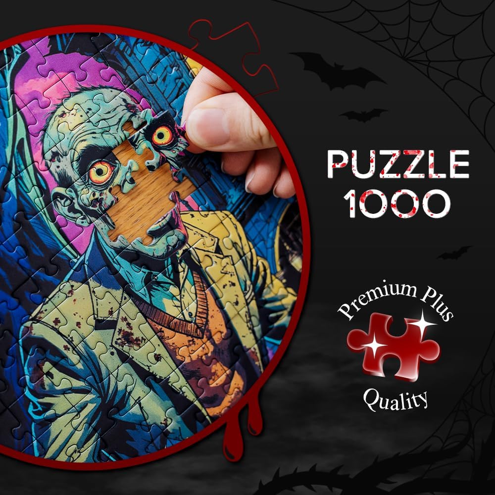Detalle de Trefl Hall of Horror legpuzzel, 1.000 stukjes met de Hoofdloze Ruiter