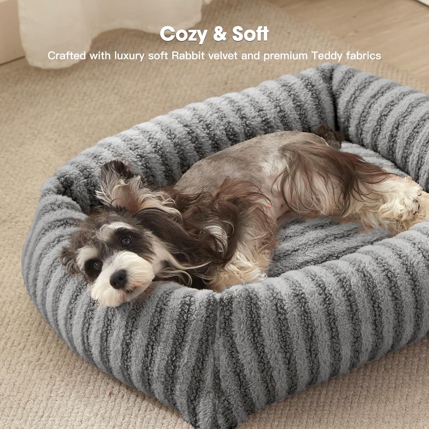 Detalle de Pawk Large Dog Bed with 20cm High Sides and Waterproof Detachable Cover