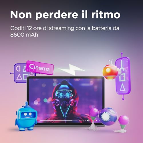 Detalle de Lenovo Tab Plus 11.5": tablet 2K con Helio G99, 8GB RAM e 128GB espandibili
