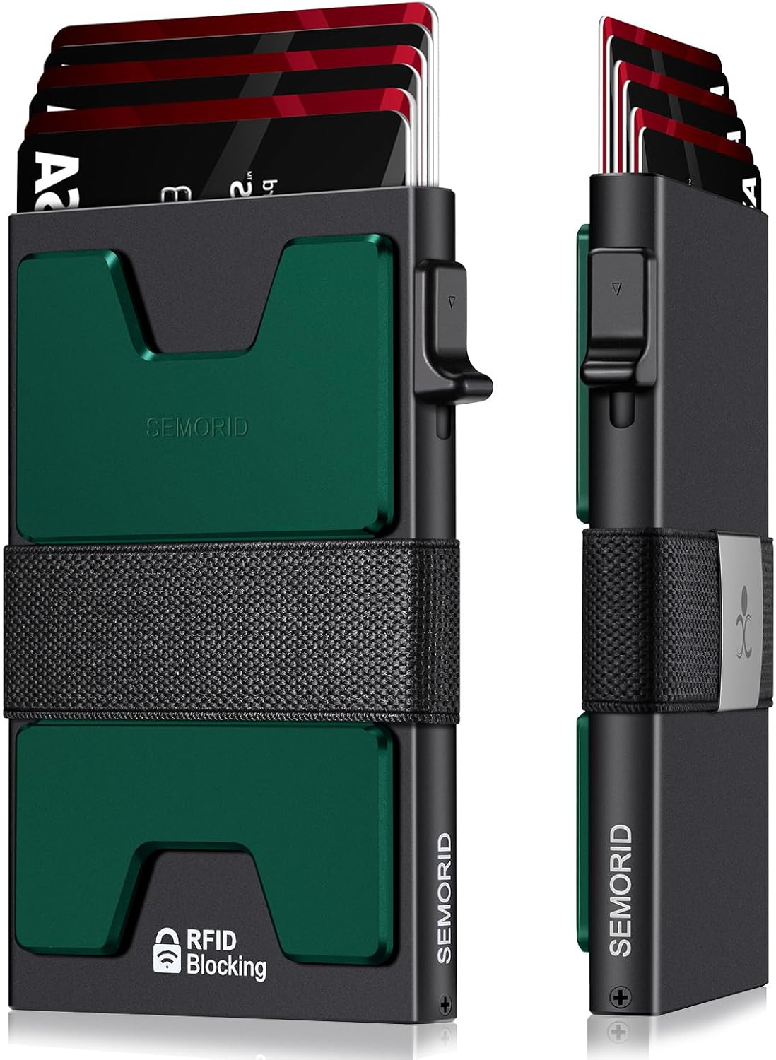 Detalle de SEMRID Slim Aluminum Card Holder Wallet holds 12+ cards 💼