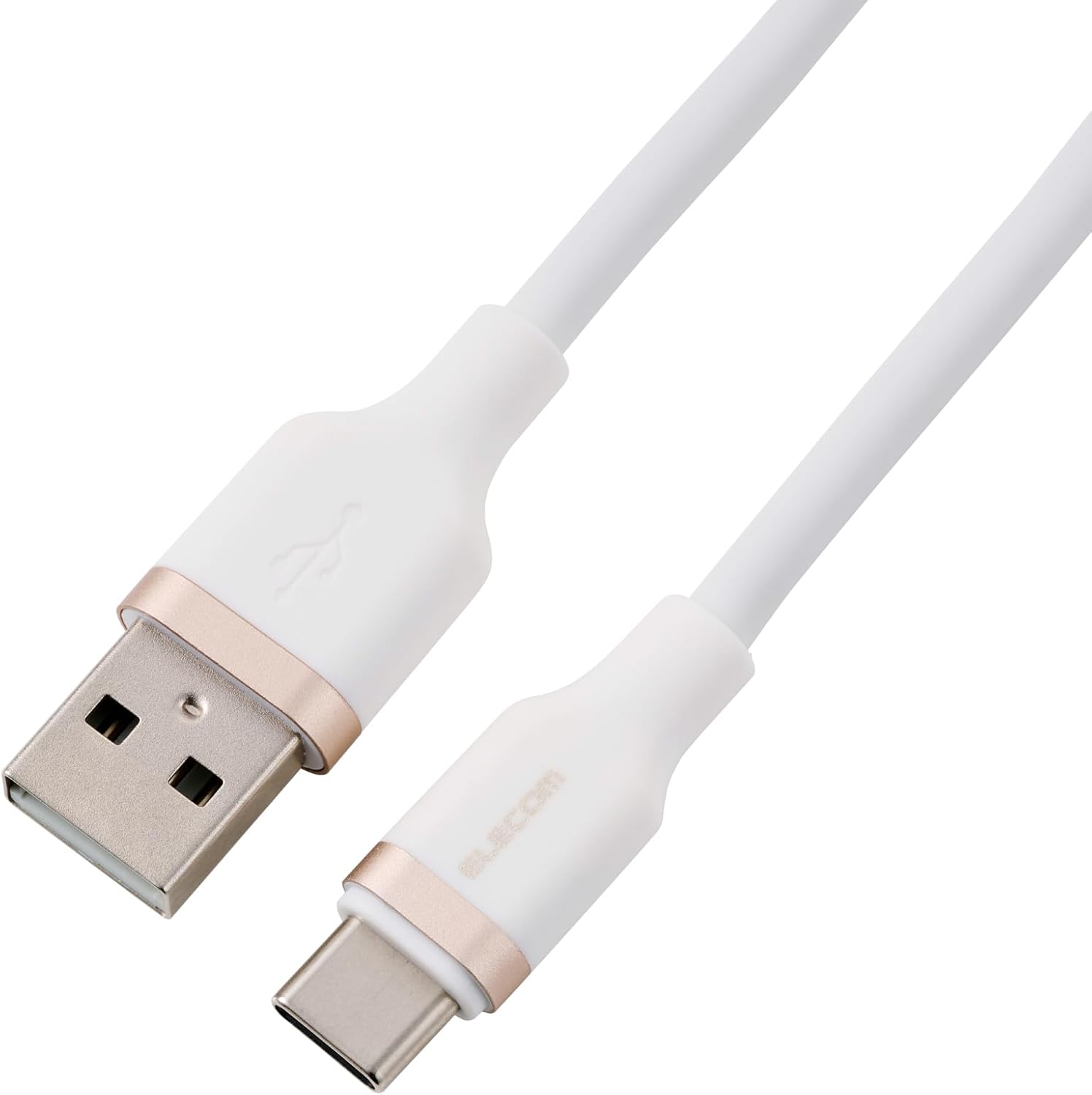 Detalle de エレコム MPA-ACECSS03WH USB-A to USB Type-Cケーブル 0.3m・最大15W・シリコン素材