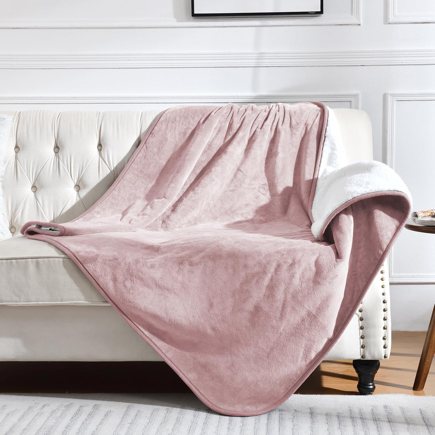 Detalle de Yaning Waterproof Blanket 152x203 cm Dusty Pink