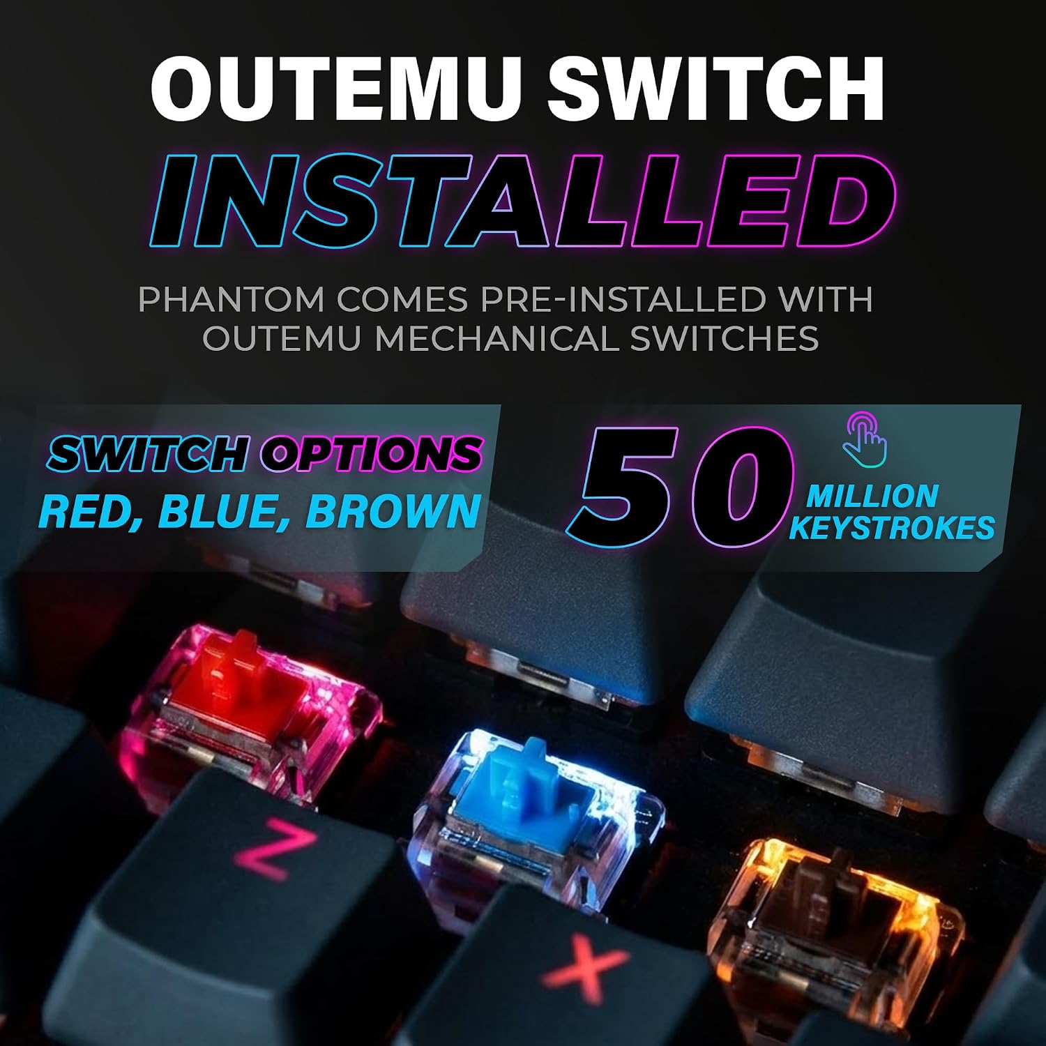 Thumbnail 3 de TECWARE Phantom 87-Key RGB Mechanical Gaming Keyboard with Outemu Brown Switches