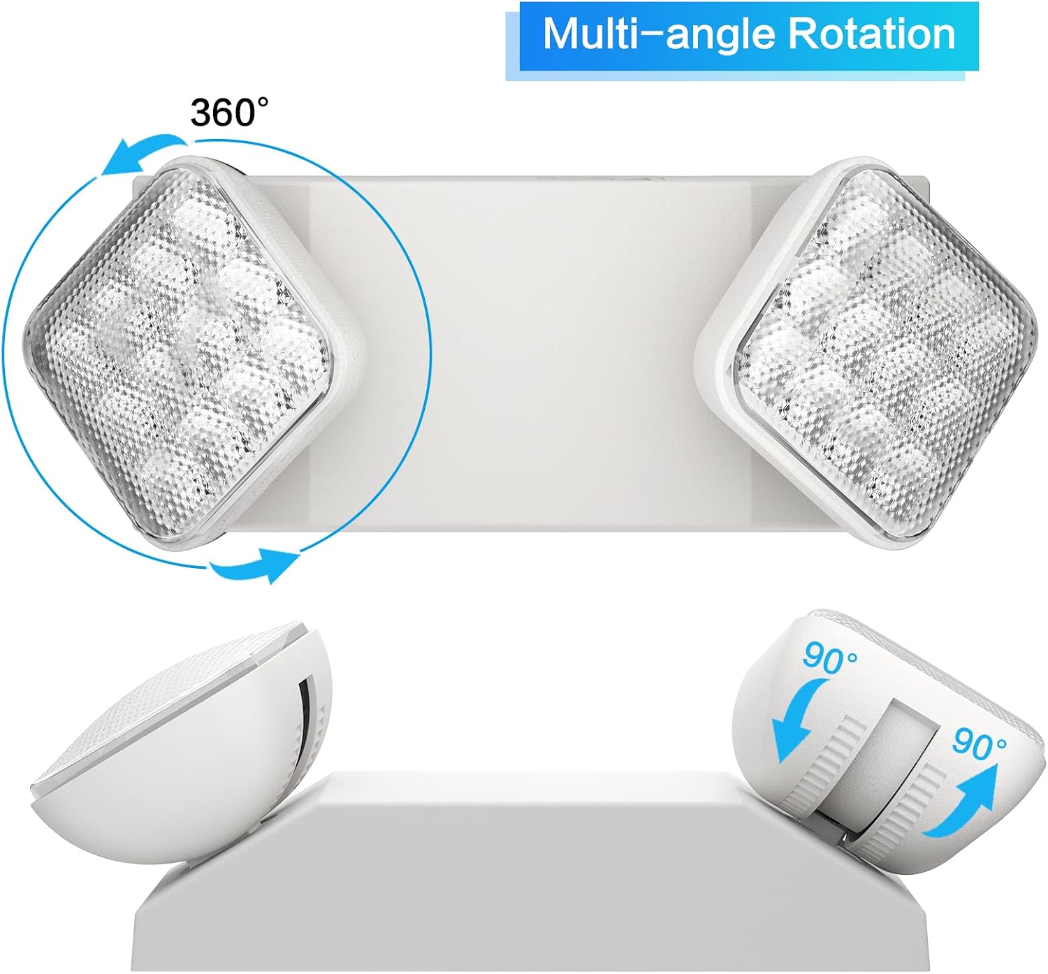 Detalle de EXITLUX EXJLEU9CA 2-Pack LED Exit Sign, Adjustable Heads, 120/277 VAC