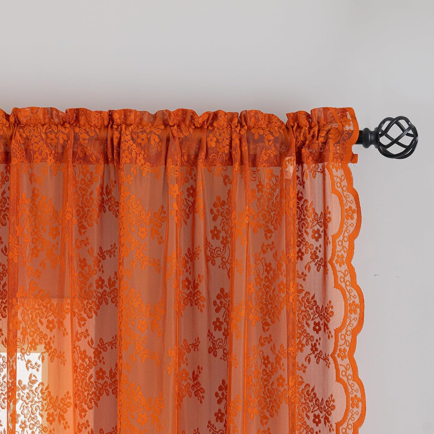 Detalle de Lace Terracotta Curtains 52x96 in Light-Filtering Rod Pocket Curtains 🏠