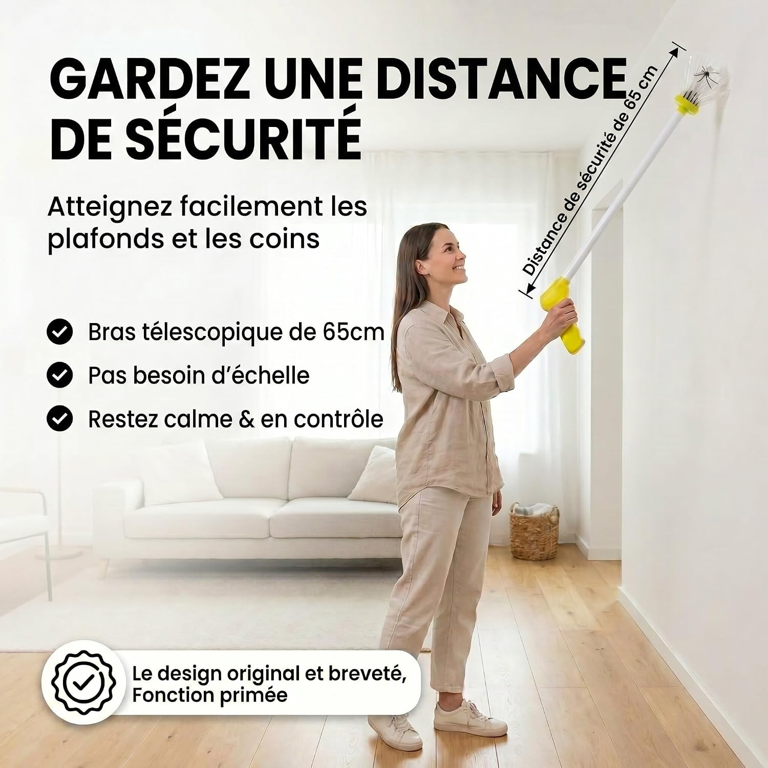 Detalle de Attrapeur d'araignées Spider-Catcher – Pince d'environ 60 cm pour une élimination douce et sans contact