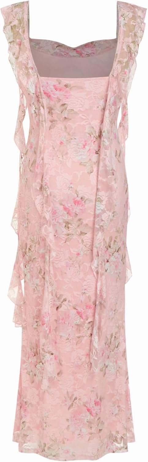 Thumbnail 4 de CIDER Sleeveless Mesh Maxi Dress with Ruffle Hem — Wedding Guest & Summer Formalwear