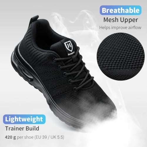 Detalle de Nasogetch Chaussures de Sécurité pour Hommes et Femmes – Chaussures de Travail légères, avec Embout Acier, Respirantes et Anti-Perforation
