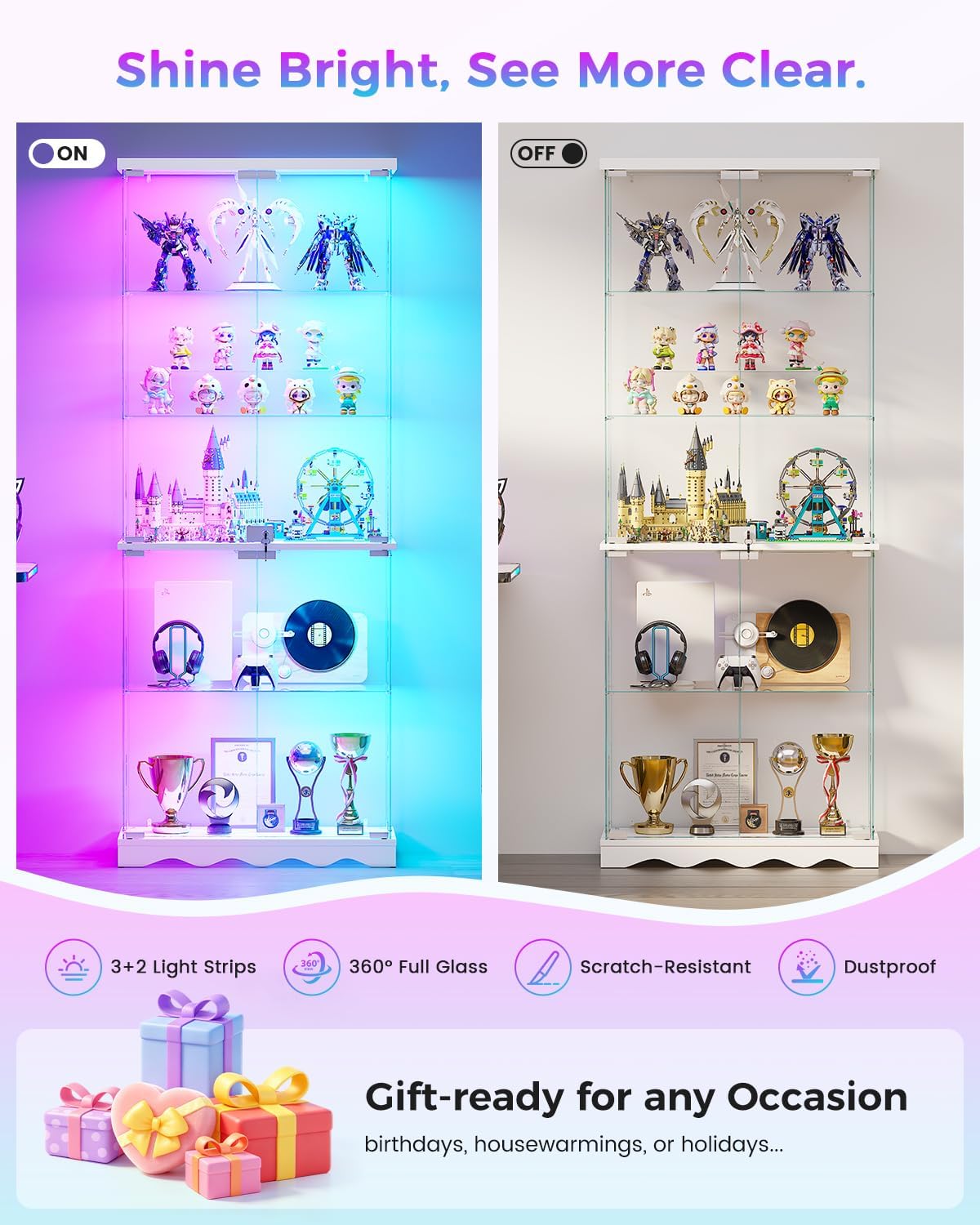 Thumbnail 3 de Dystler Glass Display Cabinet 65 Inch