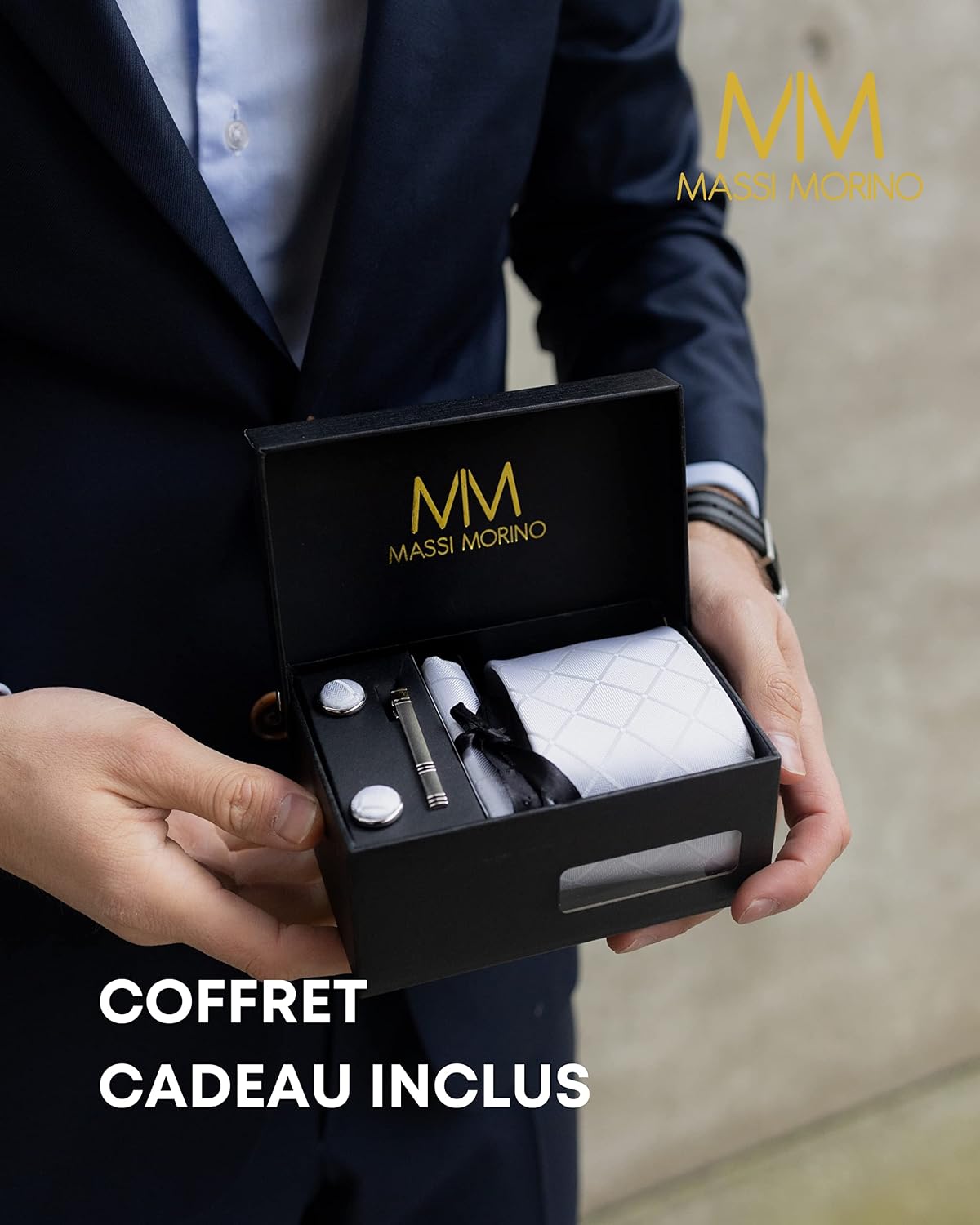 Thumbnail 4 de Massi Morino Cravate Homme 5-en-1 Coffret