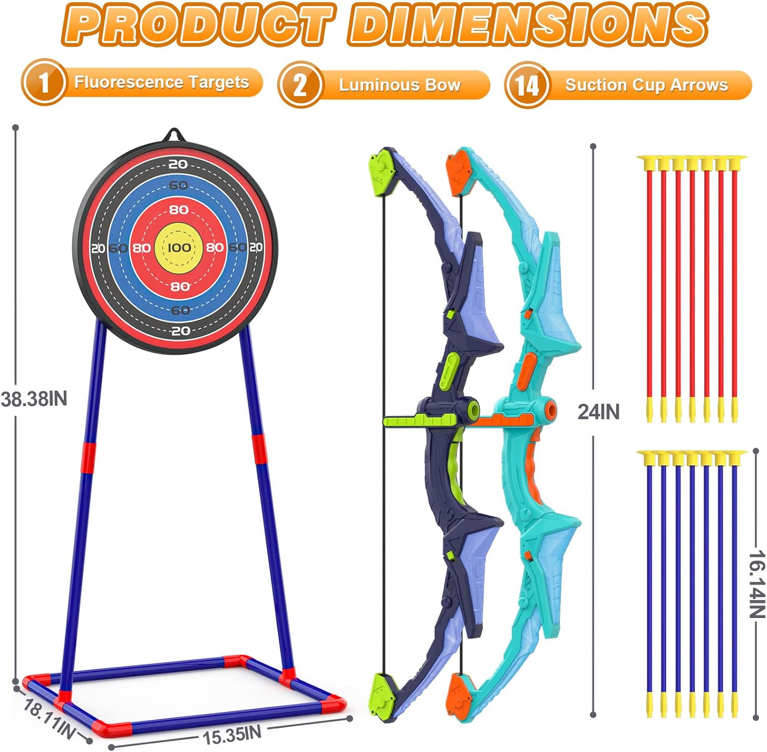 Thumbnail 5 de 2-Pack Bow and Arrow Set 14 Arrows