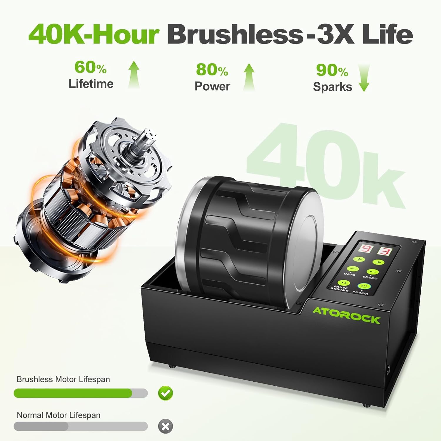 Thumbnail 1 de AtoRock Professional Rock Tumbler Kit 4LB rock polisher 🪨
