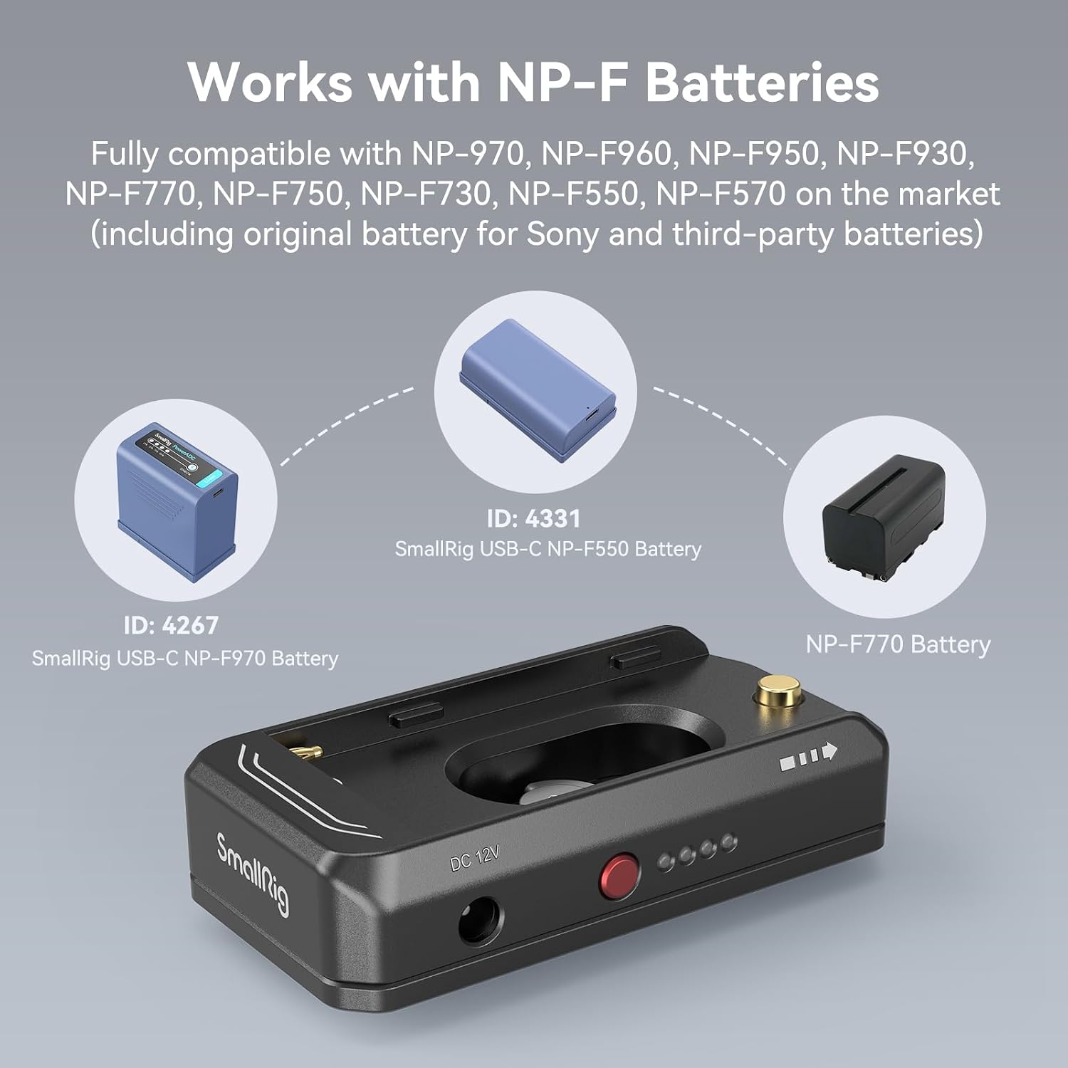 Thumbnail 4 de SMALLRIG 3168 NP-F Battery Adapter Plate 8V/12V