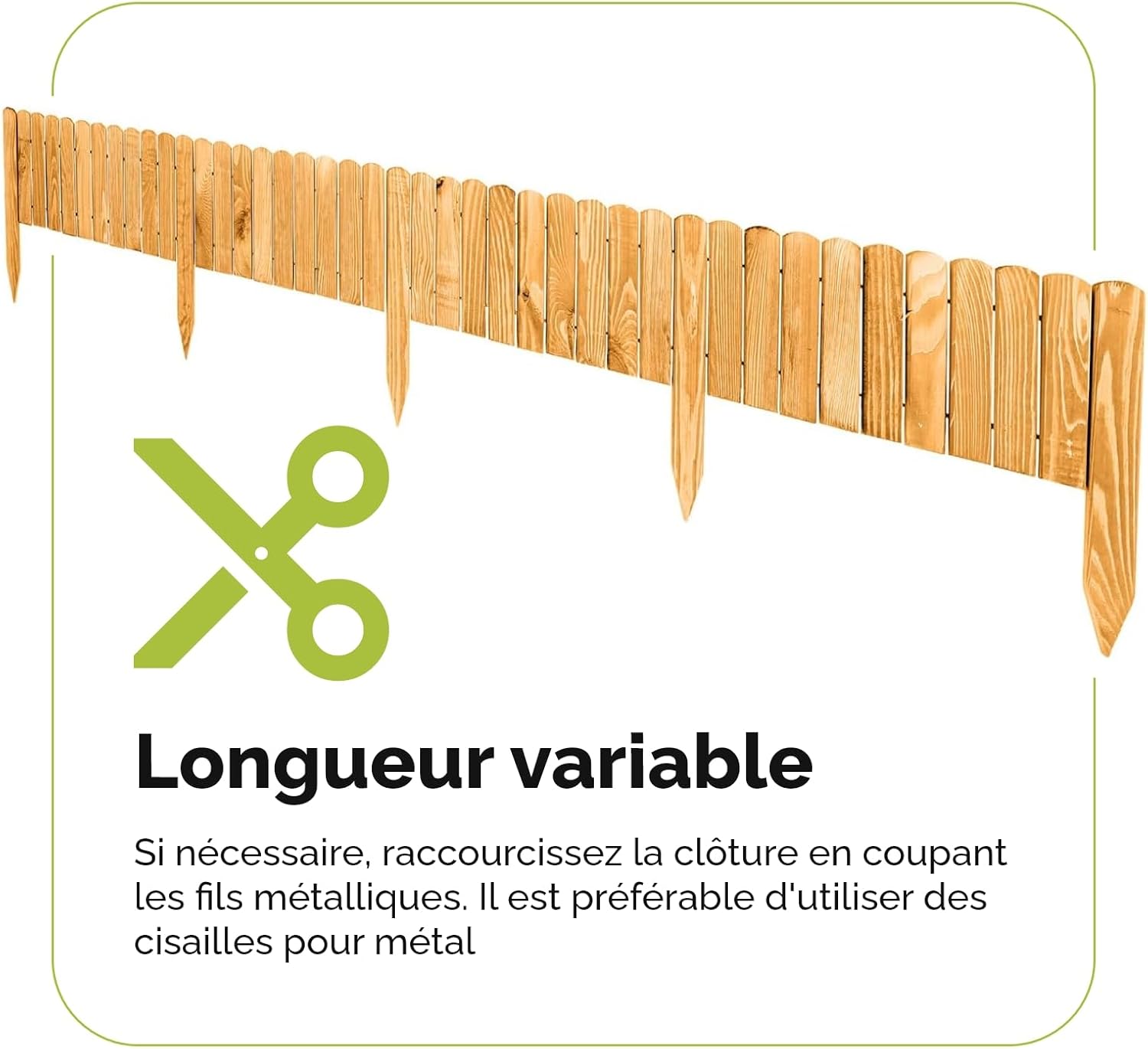Thumbnail 3 de Garronda GD-0046 Bordure Jardin Extérieur 200 cm – Bois traité, Ø Massif au Parcours Flexible
