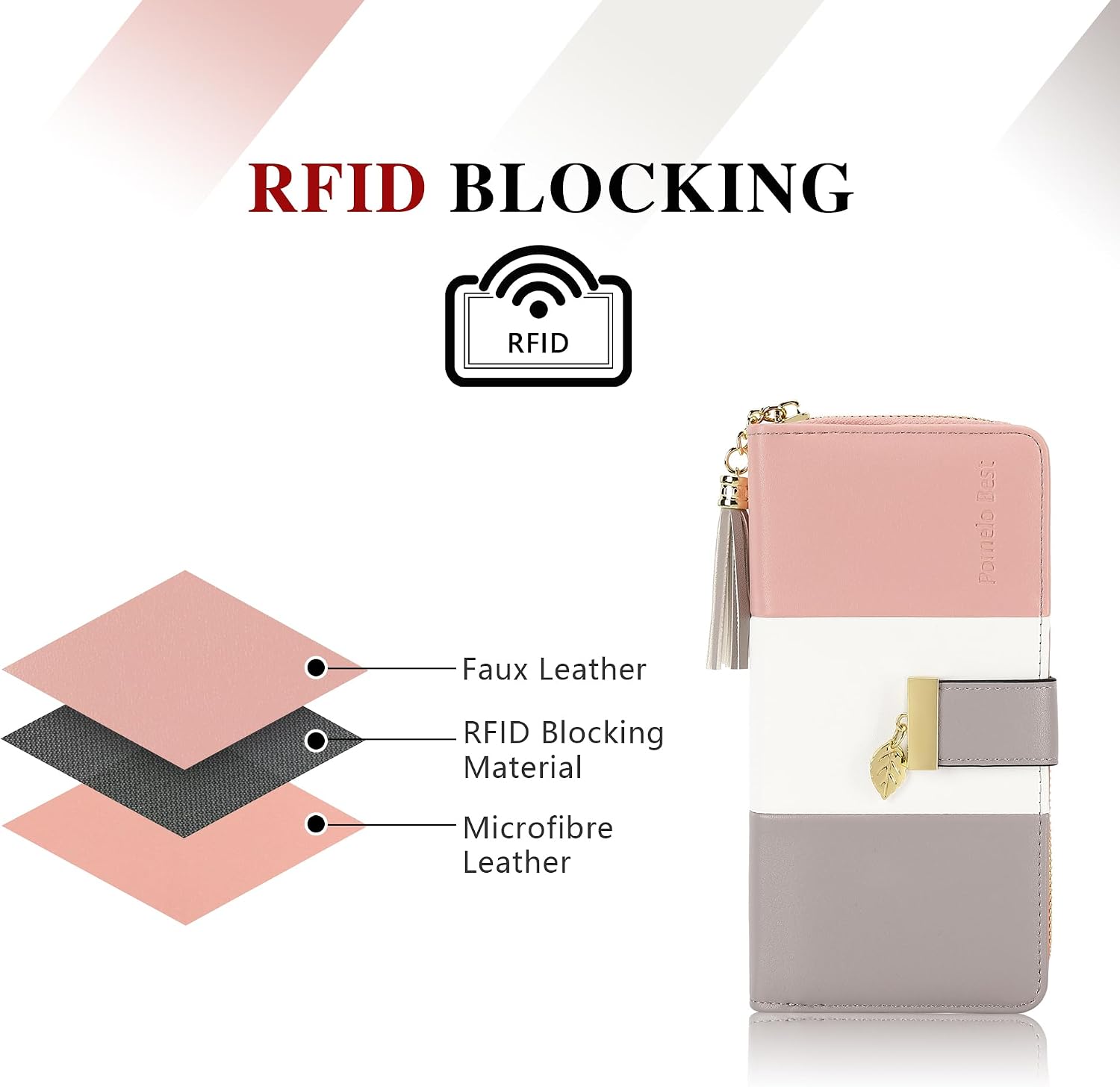 Detalle de Pomelo Best Damen Geldbörse Mehrfarbig gestreift – Portmonee mit RFID-Schutz