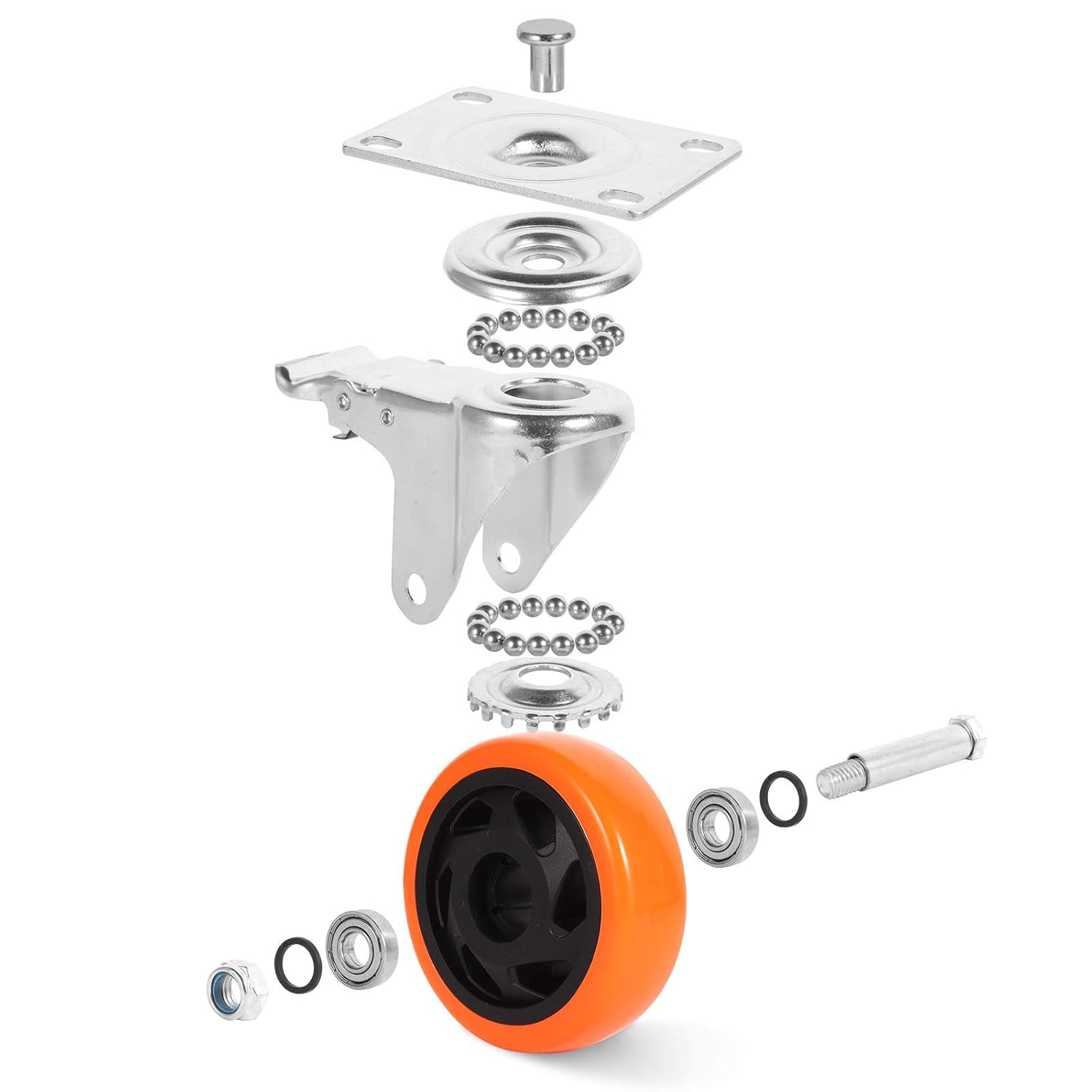 Thumbnail 1 de W B D WEIBIDA 100mm Ruote per Mobili Pesanti – Set di 4 con Freno e Capacità 540 kg