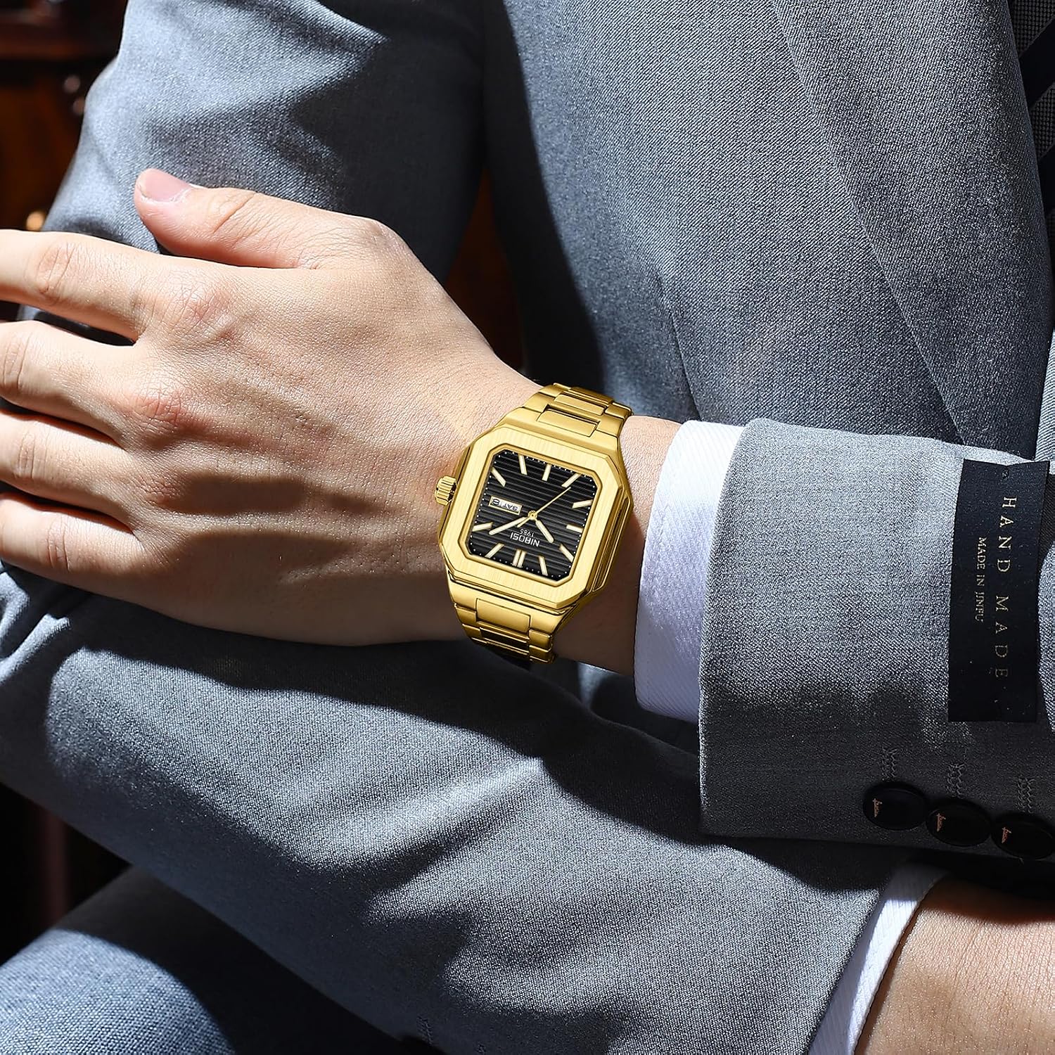 Detalle de NIBOSI Orologio uomo quadrato analogico