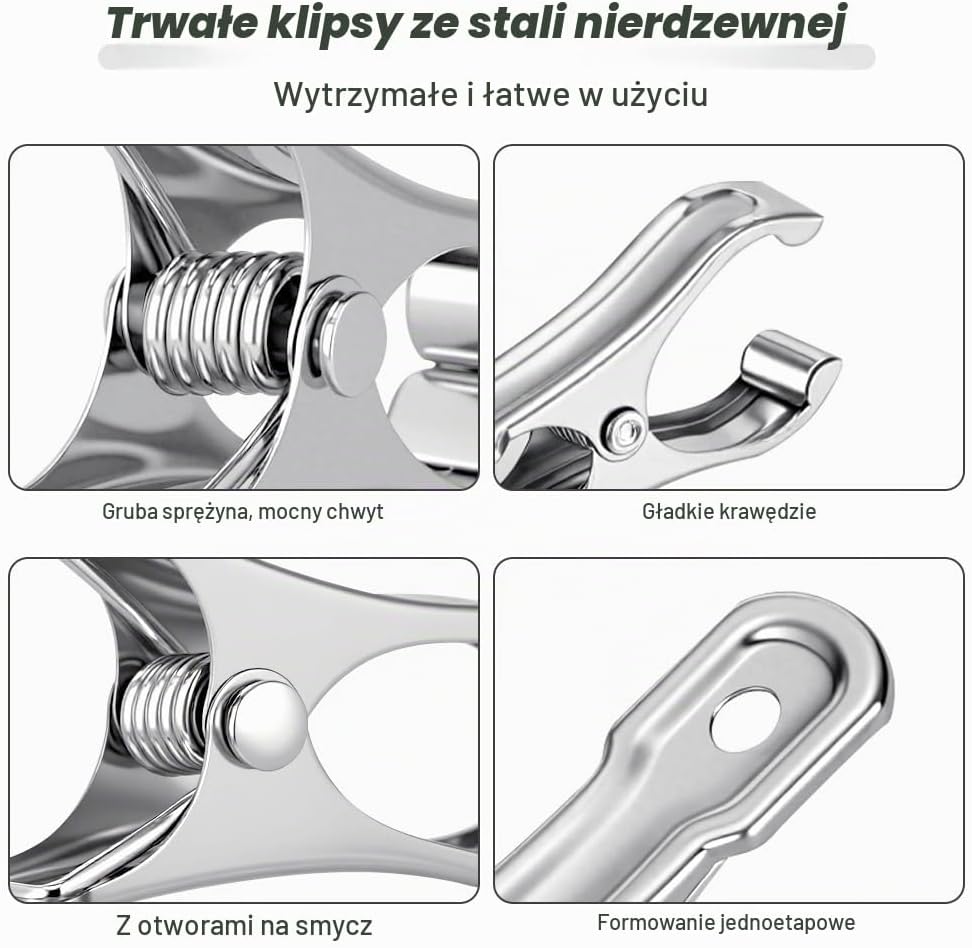 Detalle de OFFCUP 6018642 – 35 klipsów ogrodowych ze stali nierdzewnej do szklarni