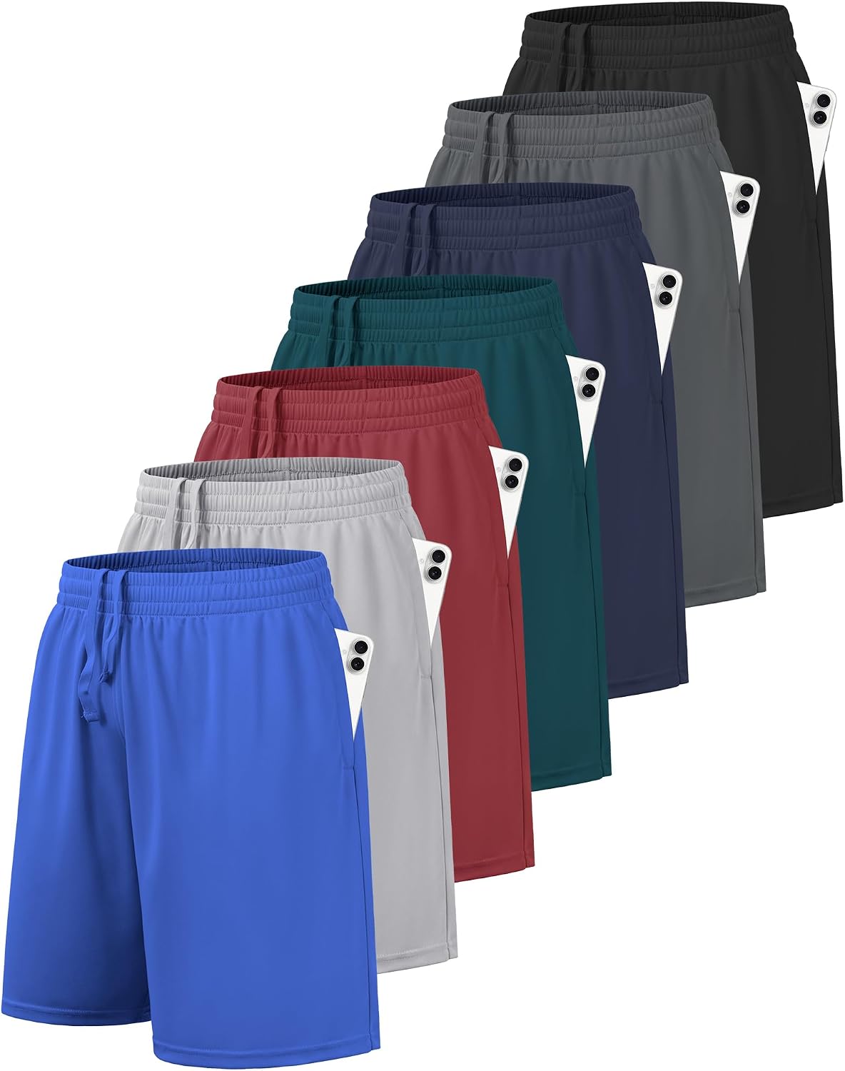 Thumbnail 6 de BALENNZ Boys’ Basketball Shorts, 5-Pack