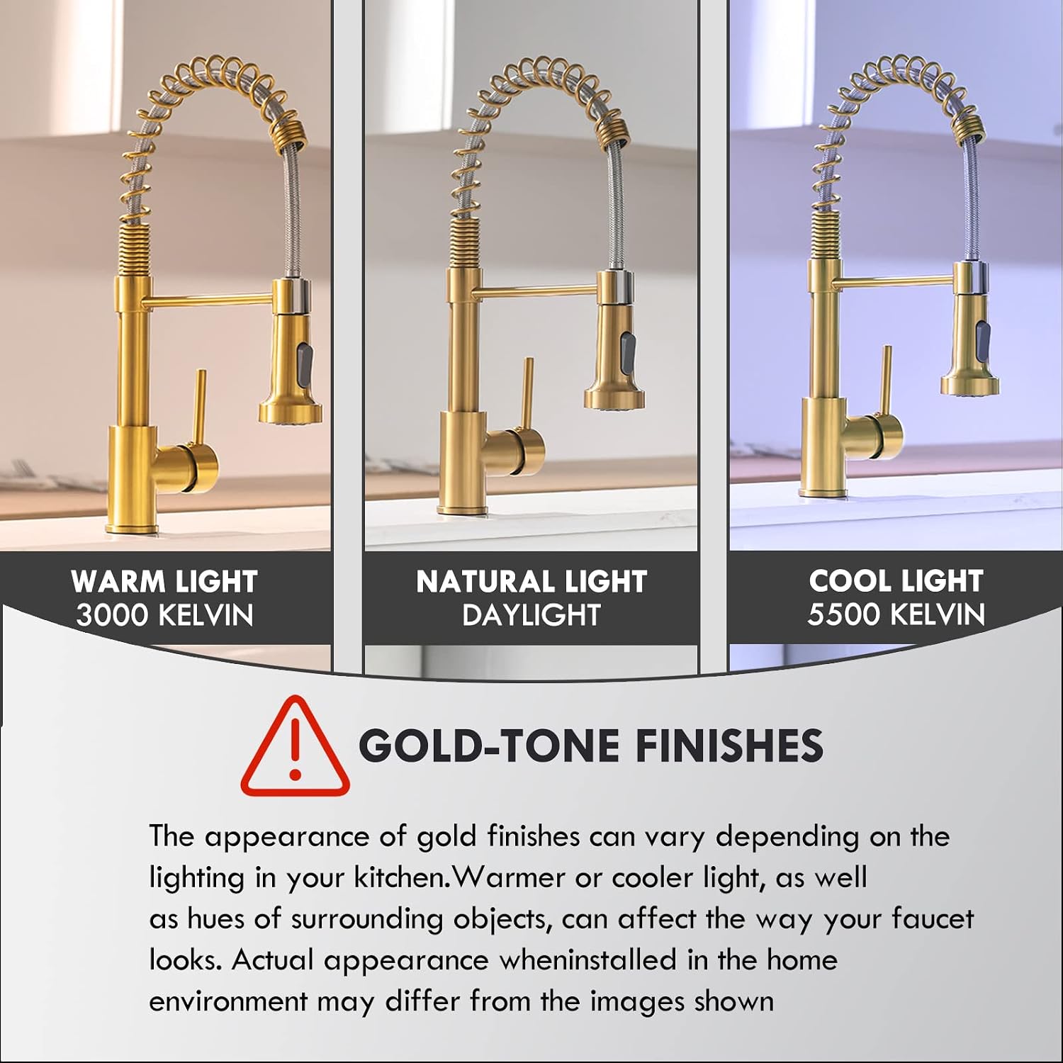 Thumbnail 5 de GIMILI Kitchen Faucet with Pull-Down Sprayer — Brushed Gold, Single Hole Stainless Steel