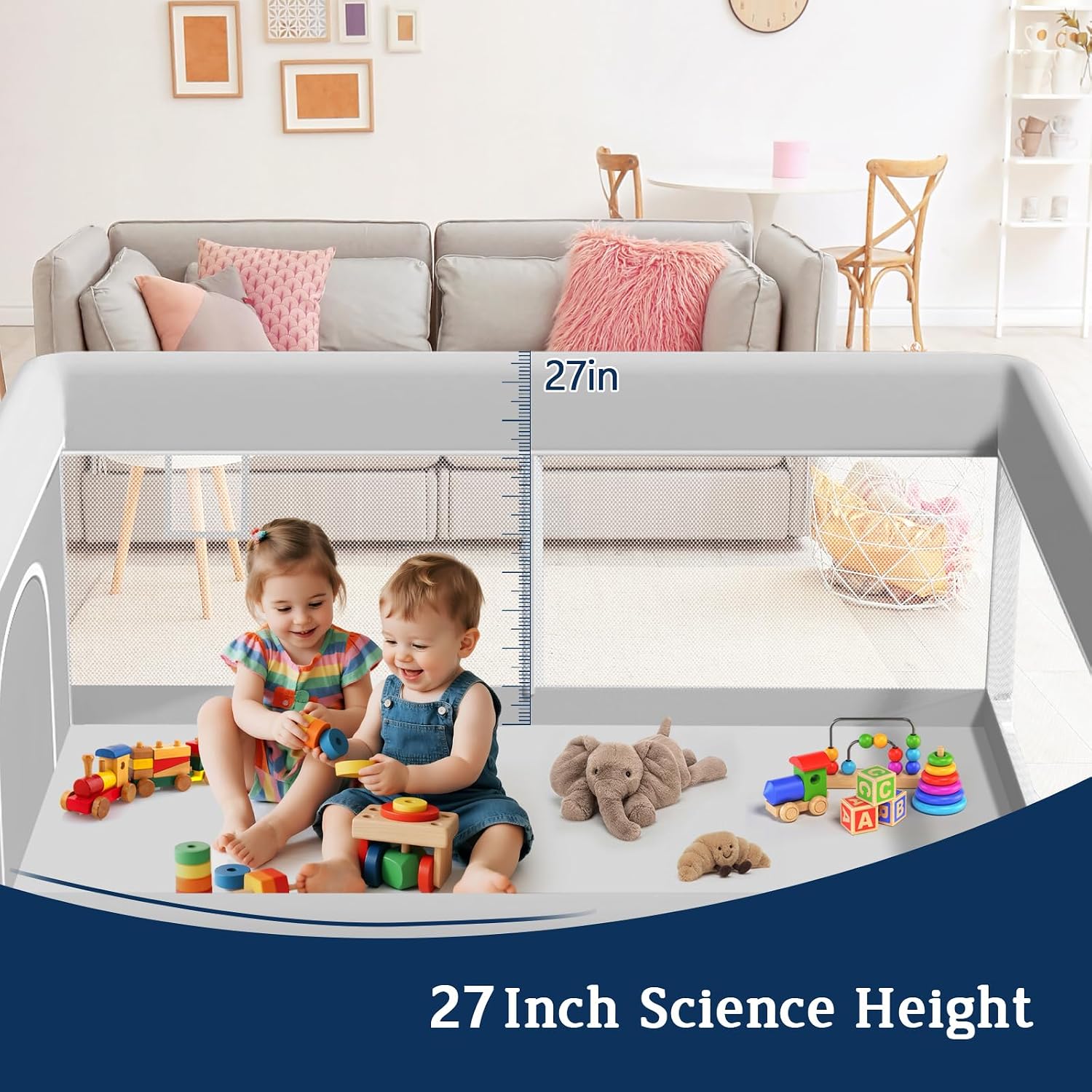 Thumbnail 6 de Jaobeem Baby Playpen 65 × 50 Inches