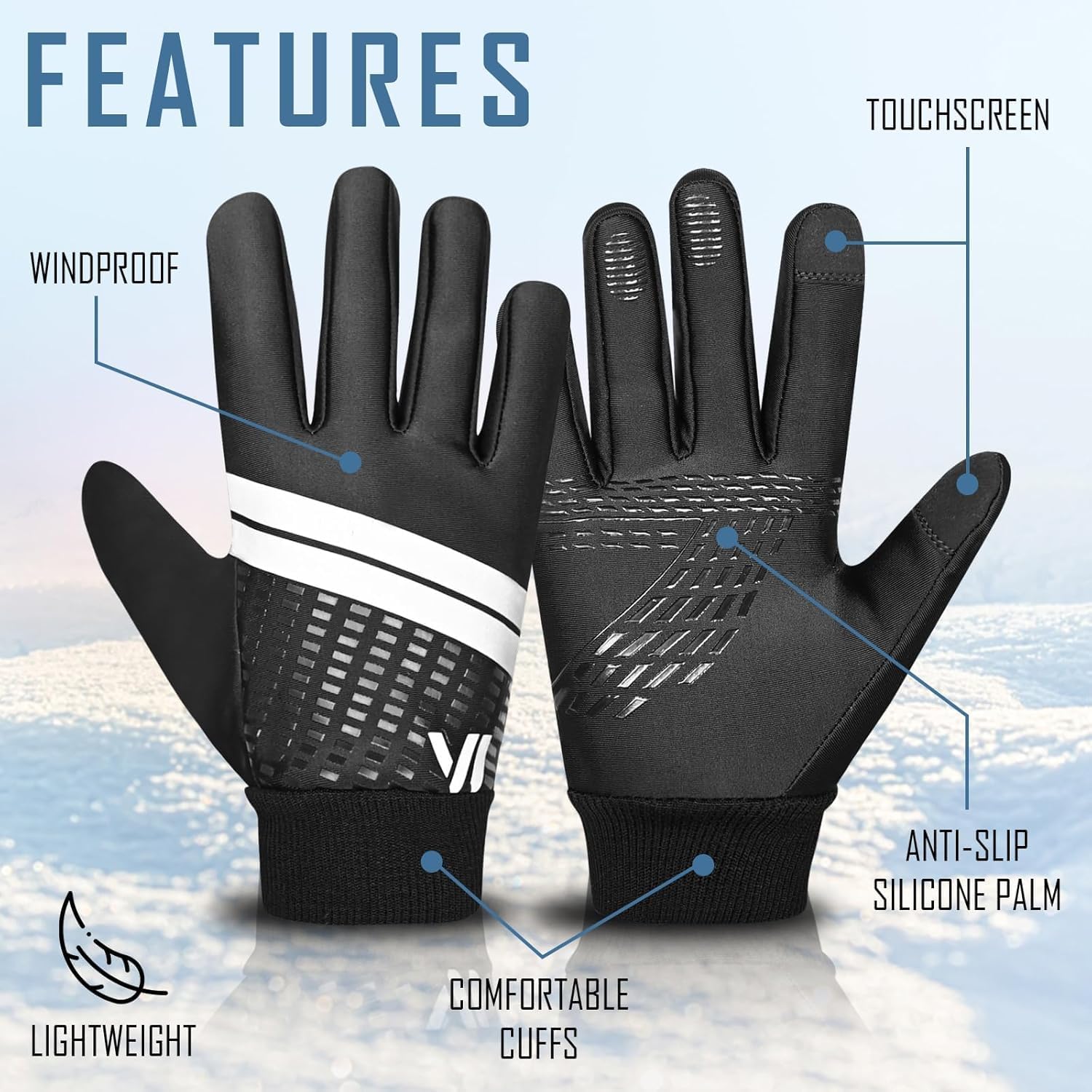 Detalle de WESTWOOD FOX Gants d'hiver pour enfants — Mitaines imperméables, isolation thermique et prise en main tactile